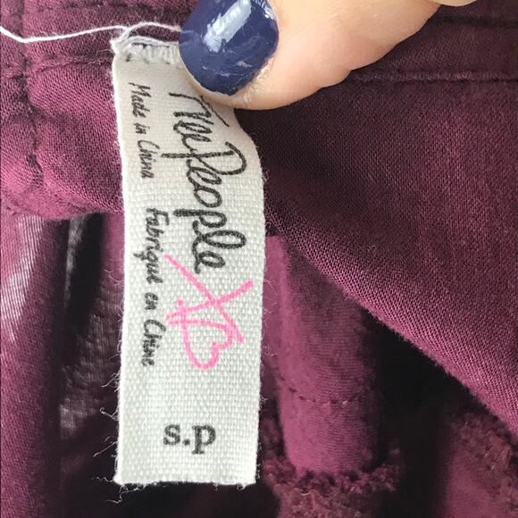 Free People Women's Mock Neck Embroidered Crochet Lace Swing Long Sleeve Tee - Picture 6 of 6